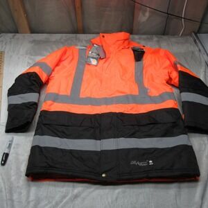 Professional Viking Jacket Men Large Orange Freezer Journeyman 300D Reflect NEW
